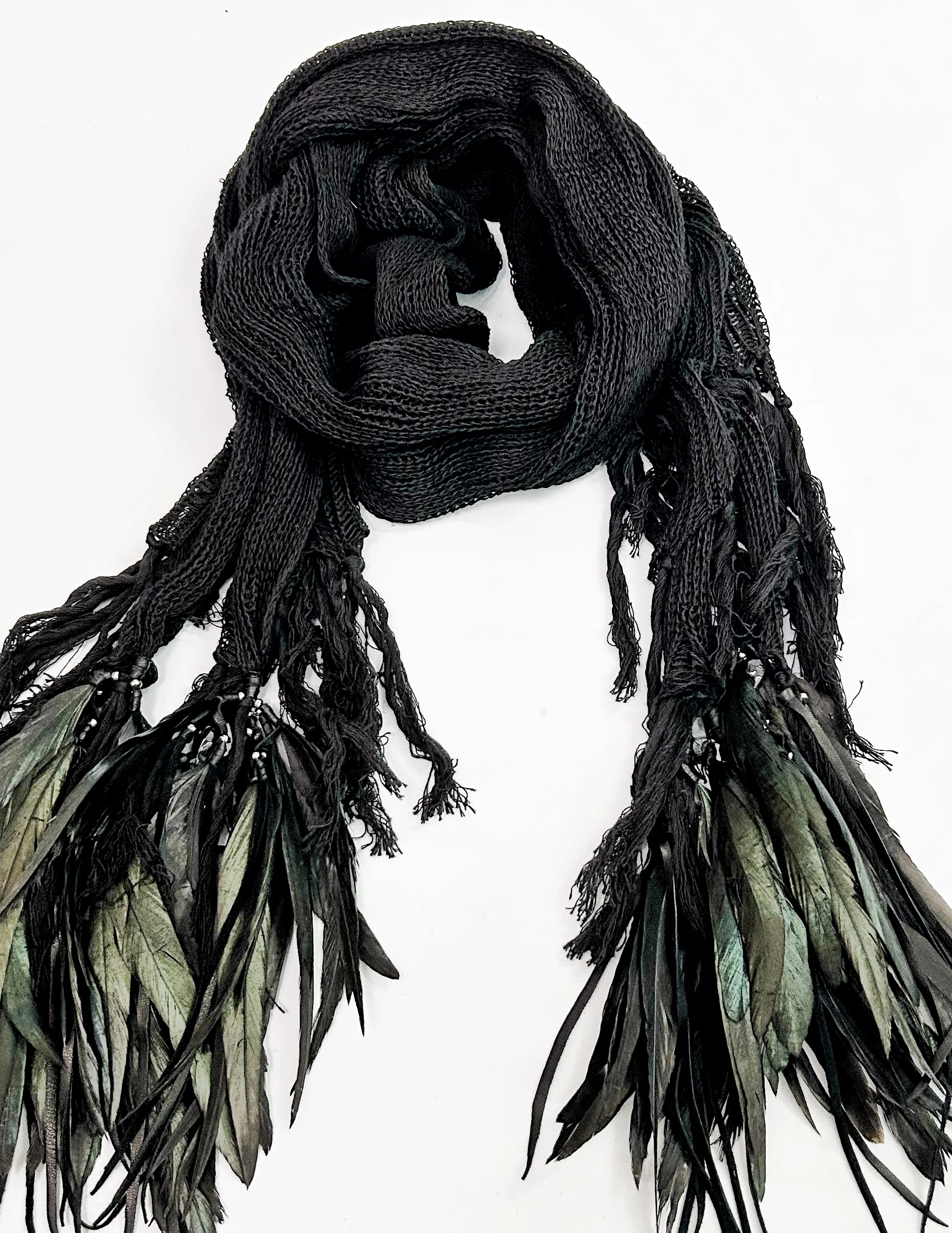 1402-ST05 Northern Light Knit Stole 02_BLK - Image 4