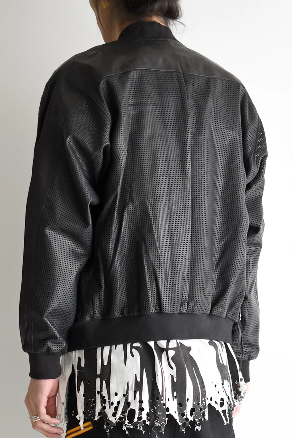 1901-JK05 Mesh Leather MA-1 Black - Image 5