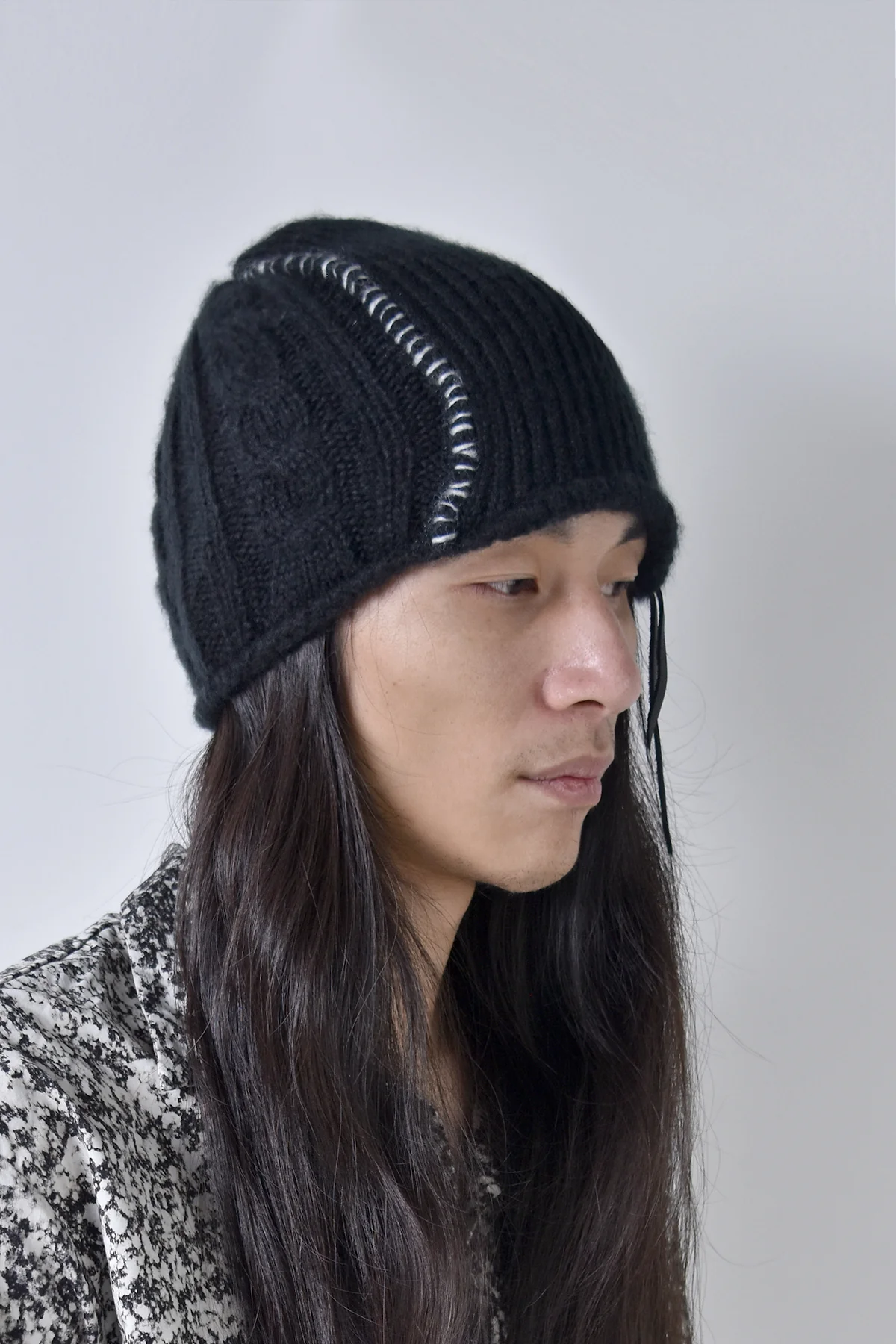 2002-KT04 Cable Mohair Beanie 01 Black - Image 14