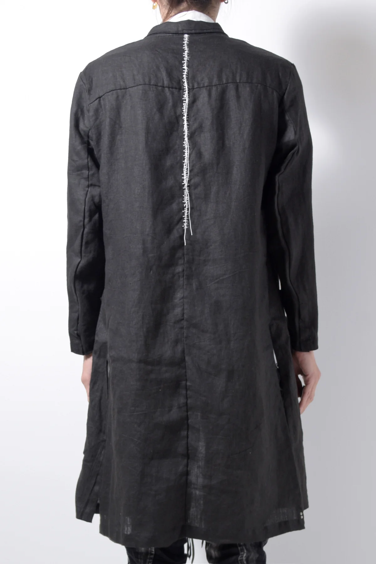 2201-JK02A Side Slit Tailored Coat Black - Image 5