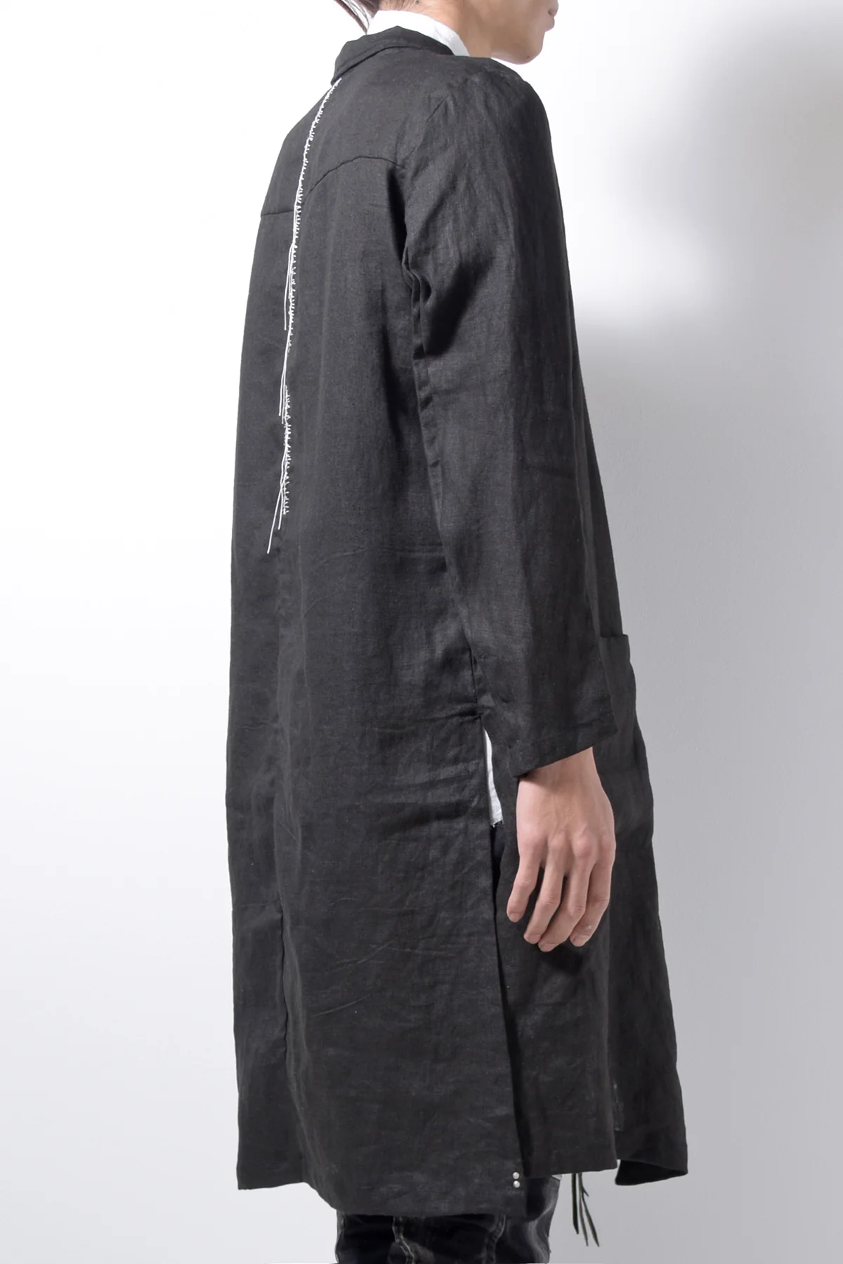 2201-JK02A Side Slit Tailored Coat Black - Image 6