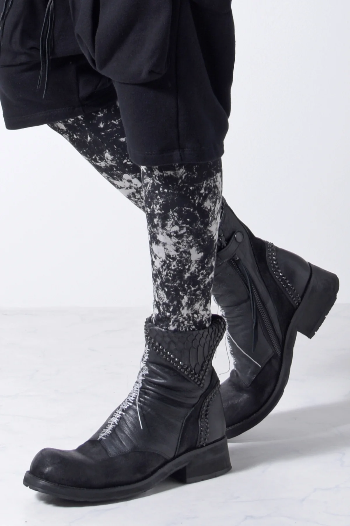 2202-PT07 Flake Discharged Leggings -Men's- - Image 3