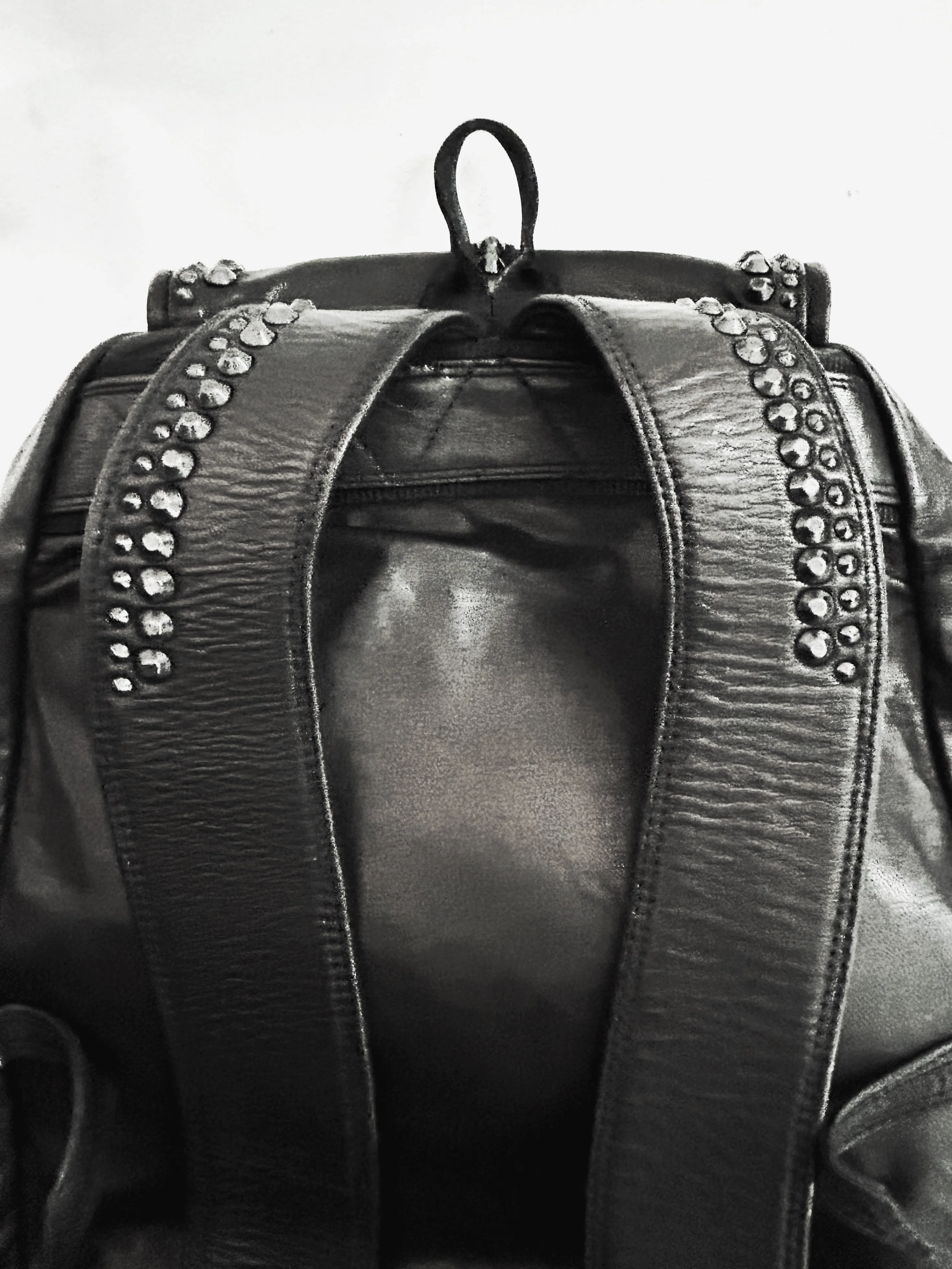 2402-BG04 Black Metal Backpack 02 (All Leather) - Image 6