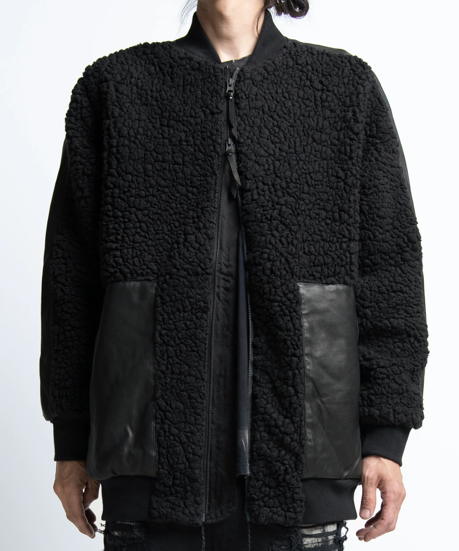 2402-JK05 Leather Combi Boa Jacket - Image 14