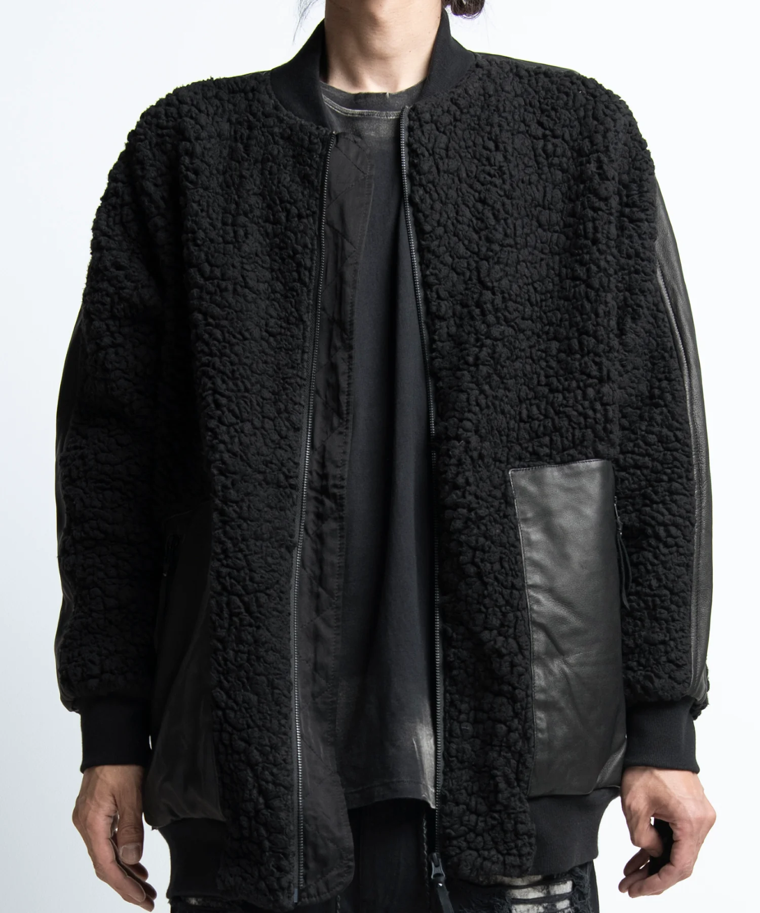 2402-JK05 Leather Combi Boa Jacket - Image 15