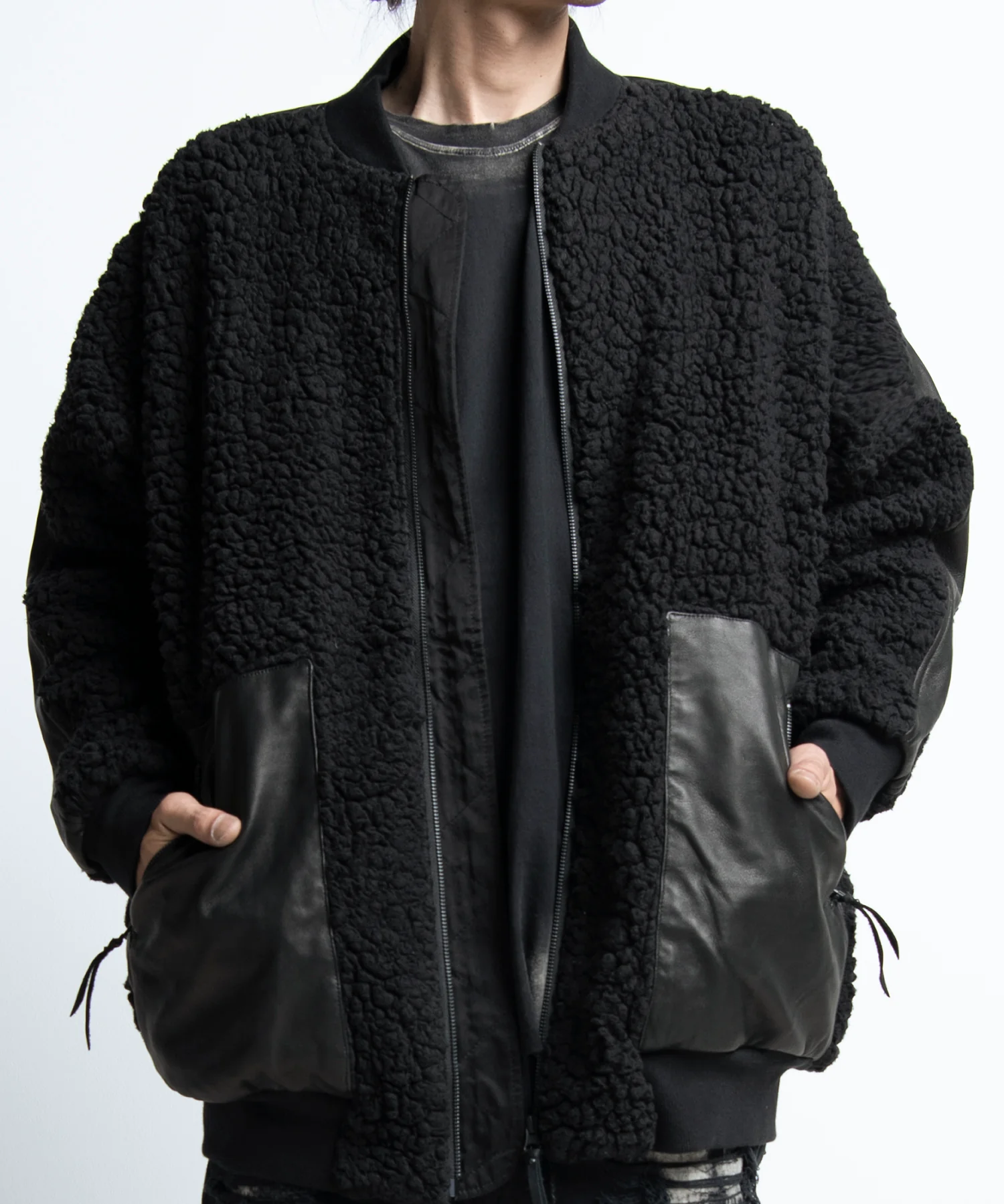 2402-JK05 Leather Combi Boa Jacket - Image 16