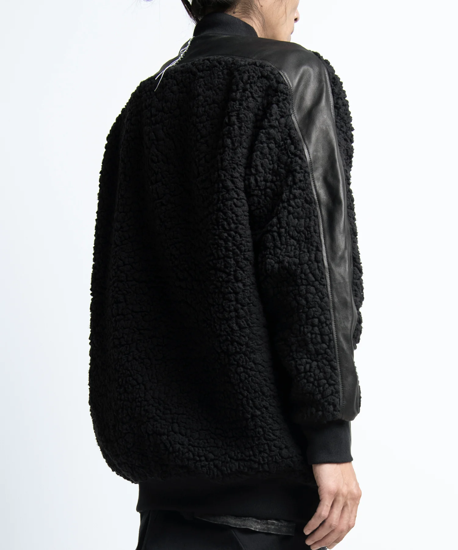 2402-JK05 Leather Combi Boa Jacket - Image 6