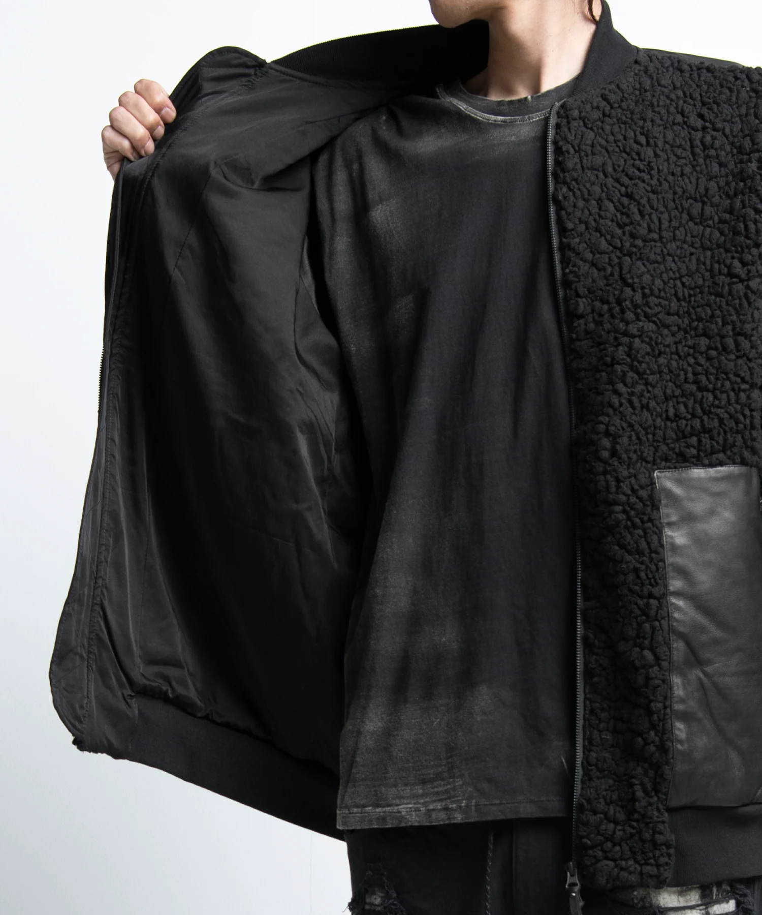 2402-JK05 Leather Combi Boa Jacket - Image 8