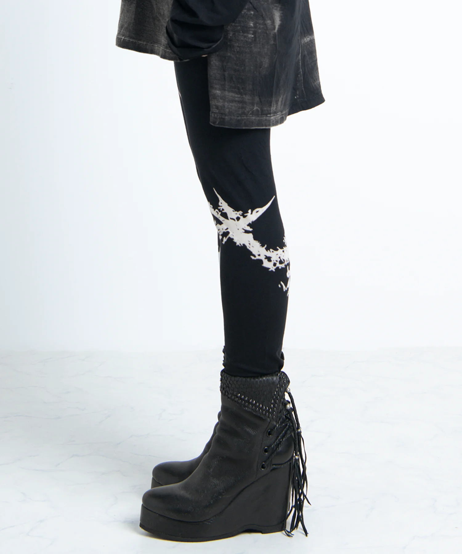 2402-PT12 Discharged Cross Leggings -Women's- - Image 5