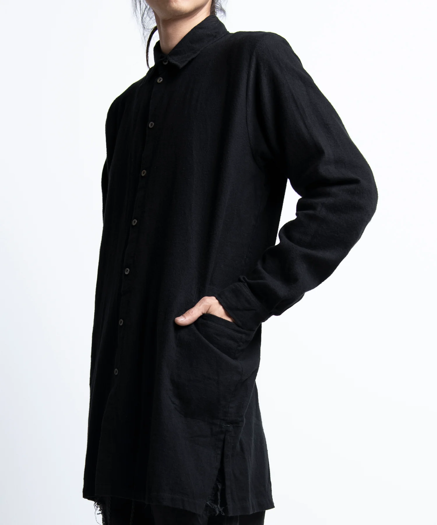 2402-SH06 Hand Stitch Flannel Long Shirt - Image 9