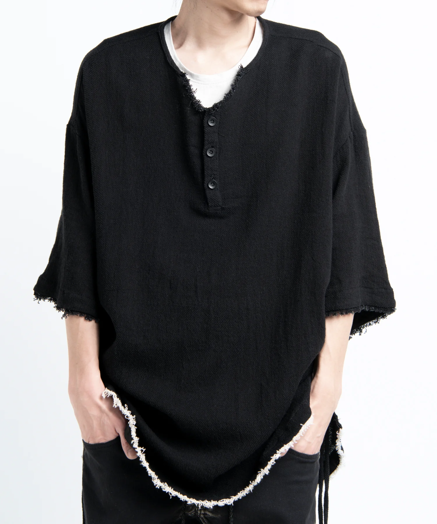 2501-TP06 Side Shirring Henry Top 03 - Image 13