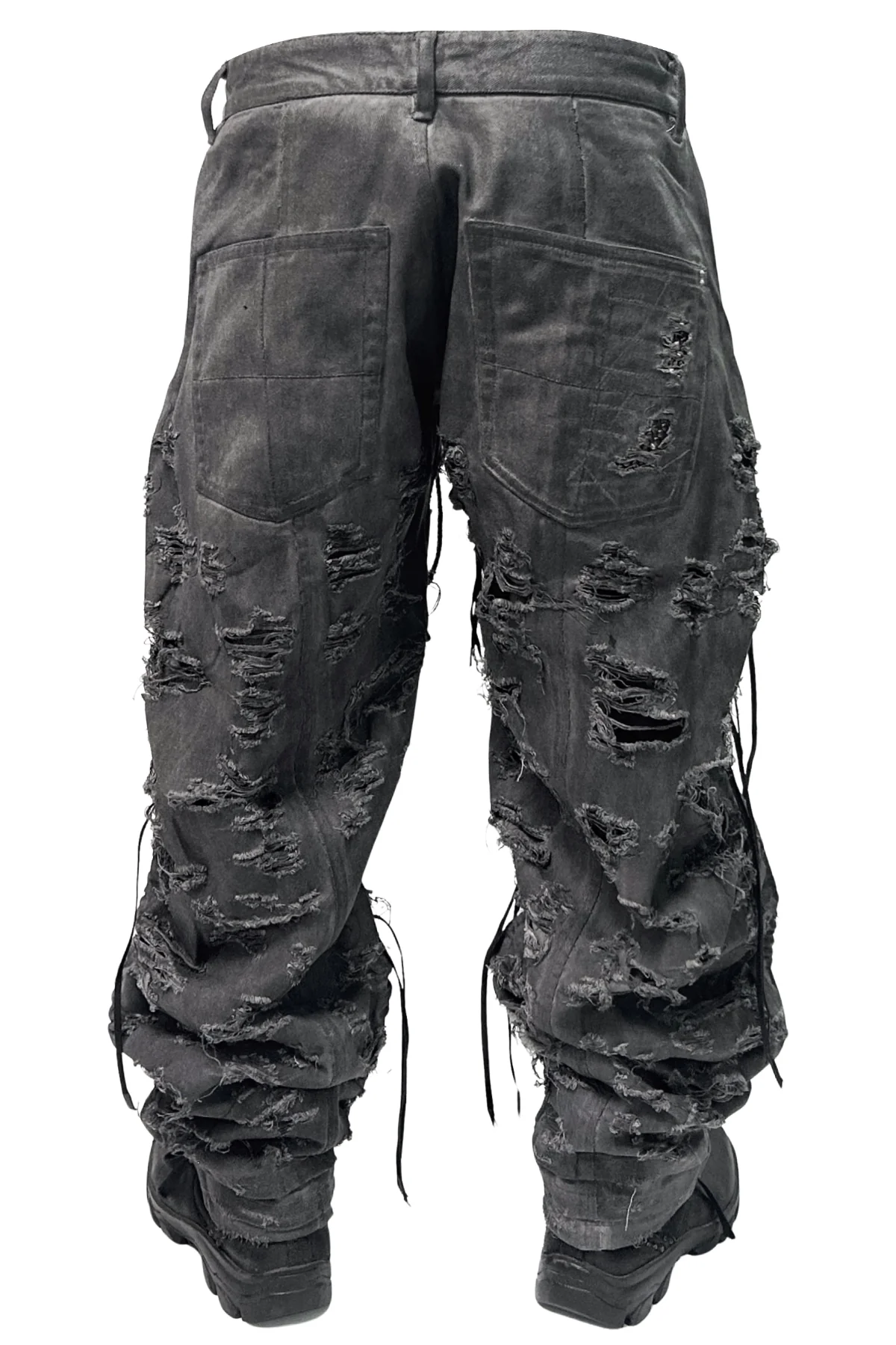 2502-PT03 Coating Side Shirring Slash Pants_Charcoal - Image 9