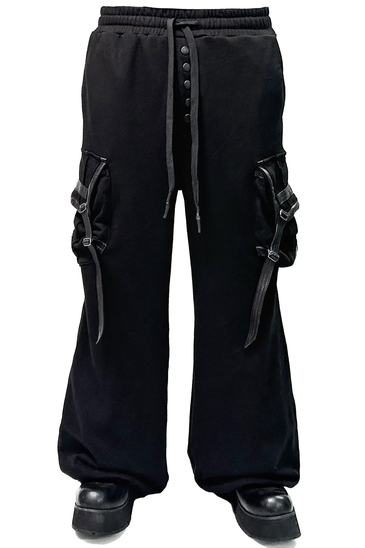 2502-PT08 Black Raven Wide Sweat Pants