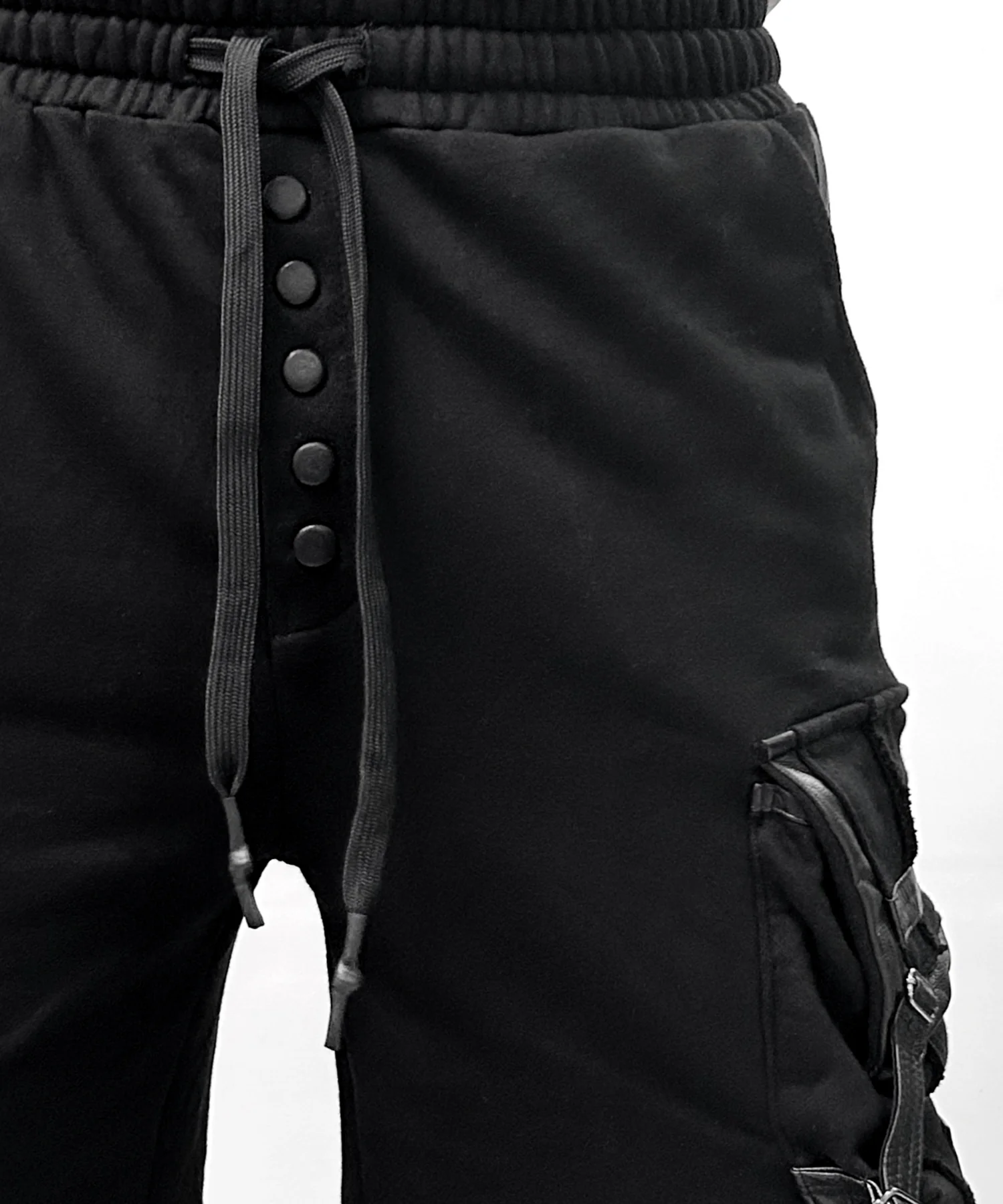 2502-PT08 Black Raven Wide Sweat Pants - Image 3