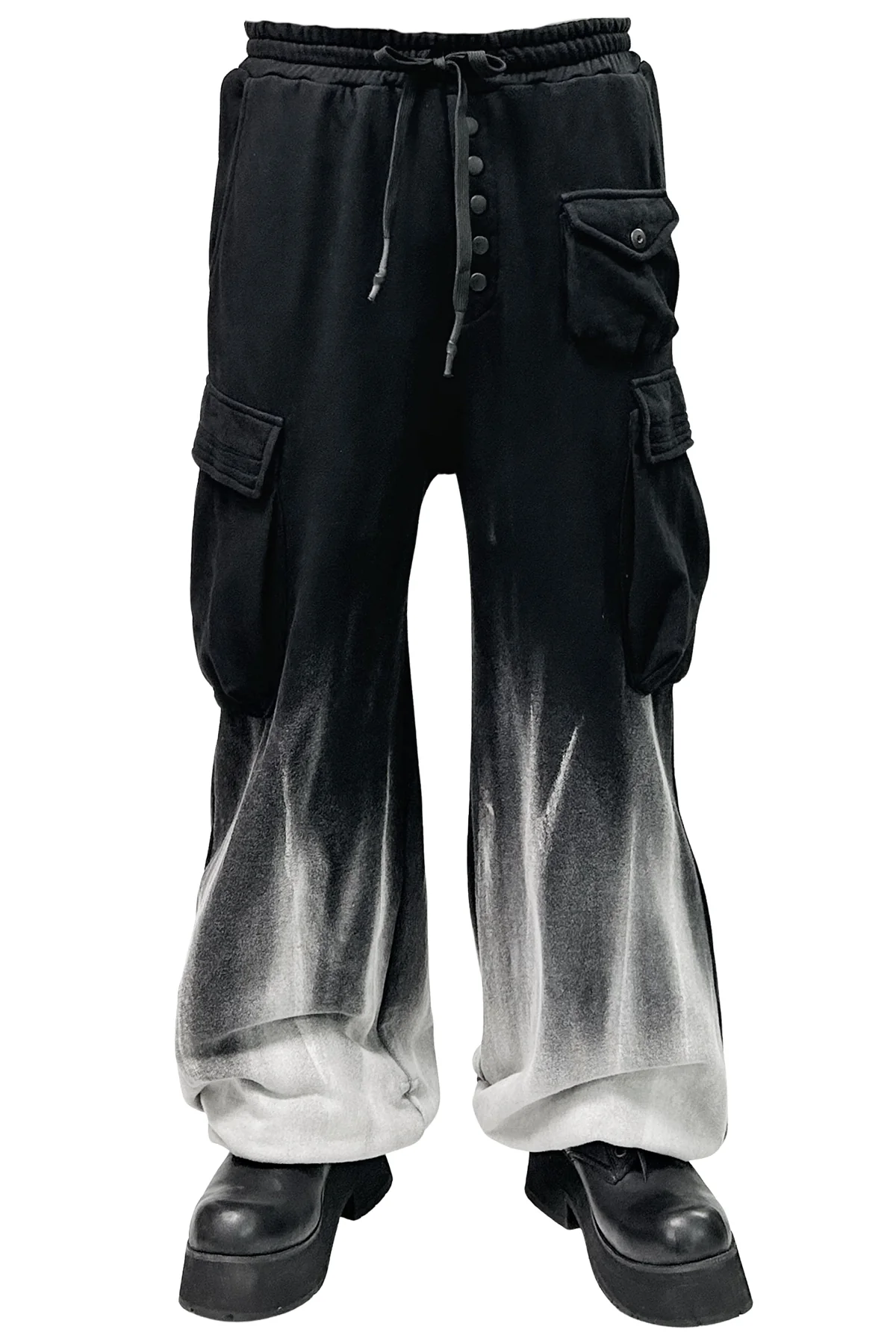 2502-PT09 White Flame Wide Sweat Pants - Image 2