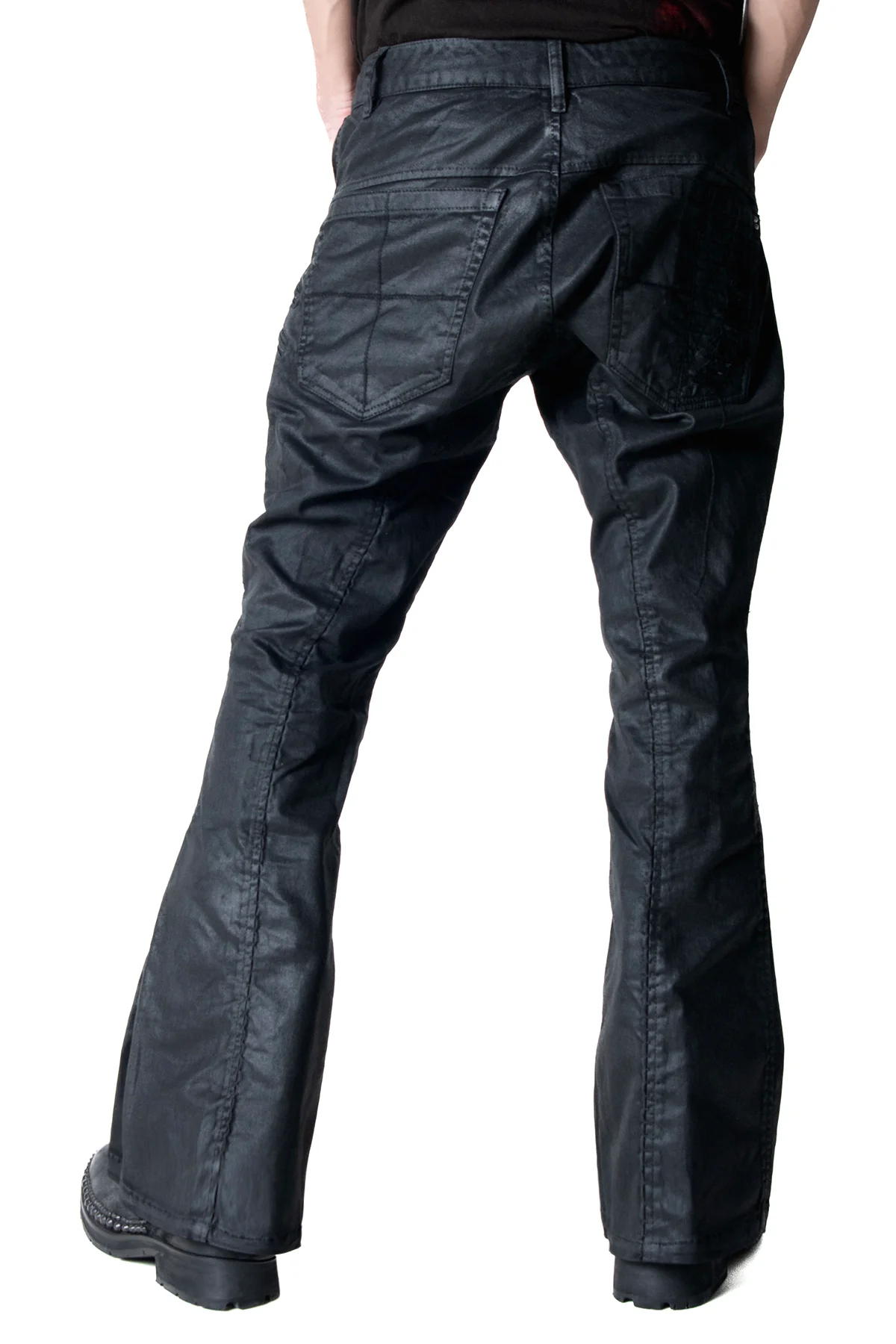 2502-PT18 Coating Double Zip Stretch Flare Pants - Image 20