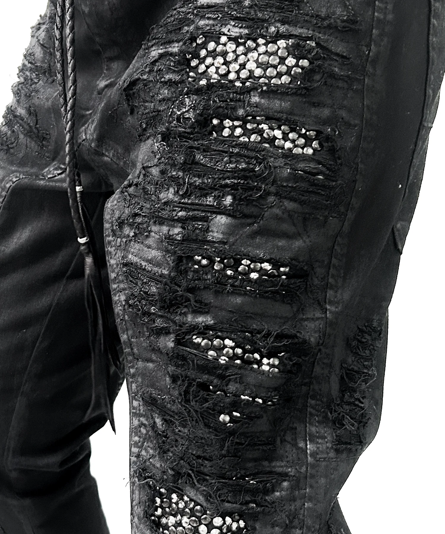 2502-PT07 Coating Crush Stretch Twill Pants / STD_Black - Image 3